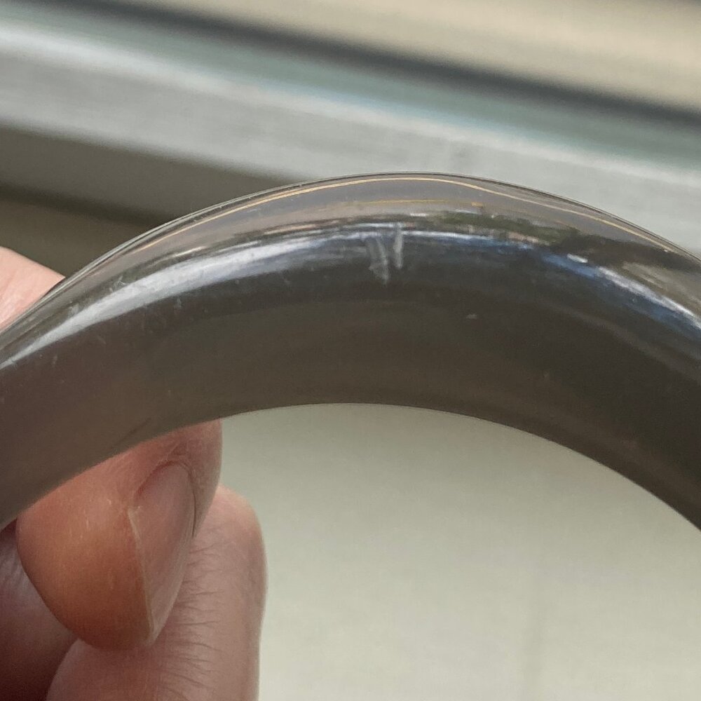 Vintage Translucent Gray Asymmetrical Lucite Bang… - image 8